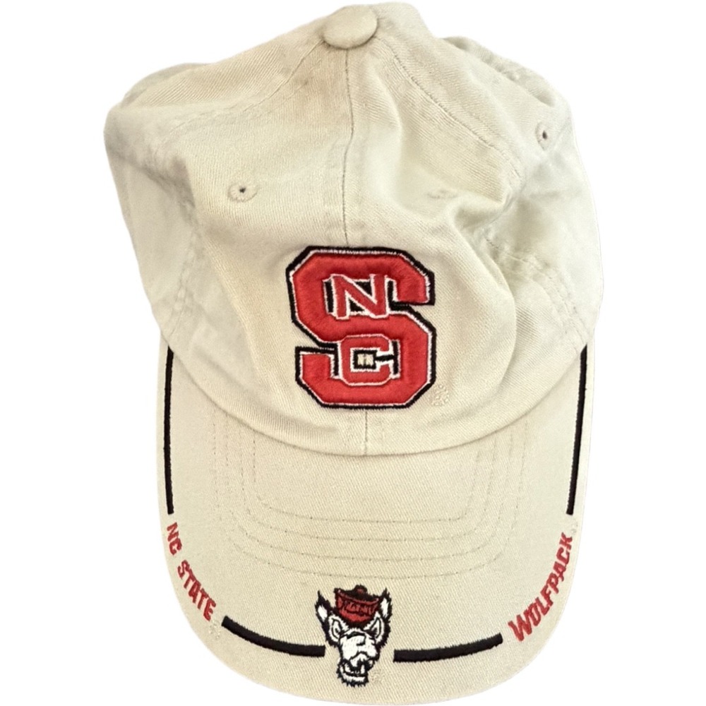 NC State Wolfpack Vintage 1887 Adjustable Dad Hat Cap Embroidered NCAA White